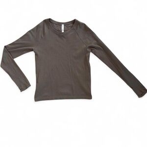 Athleta Sparkly Taupe/Brown Long Sleeve Running T-shirt  Size M
